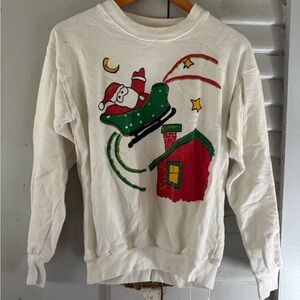 Cute 80s 90s Santa Christmas sweatshirt xs/small